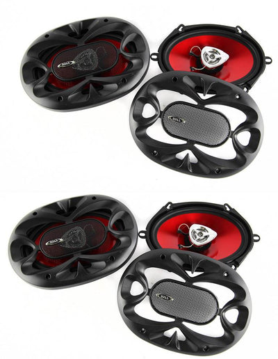 BOSS CH5720 5" x 7" 2-Way 450W Car Coaxial Audio Speakers Stereo 5x7" Red
