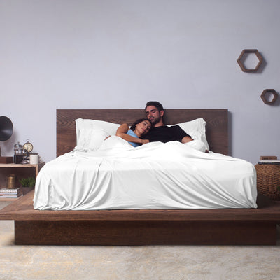 SHEEX Elevated Sheets w/ 2 Pillowcases, King/Cali King, Bright White (Used) - VMInnovations