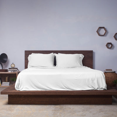 SHEEX Elevated Sheets w/ 2 Pillowcases, King/Cali King, Bright White (Used) - VMInnovations