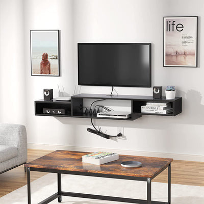 Fabato 59 In Wall Mounted Media Console w/Built In Power Strip (Open Box) - VMInnovations