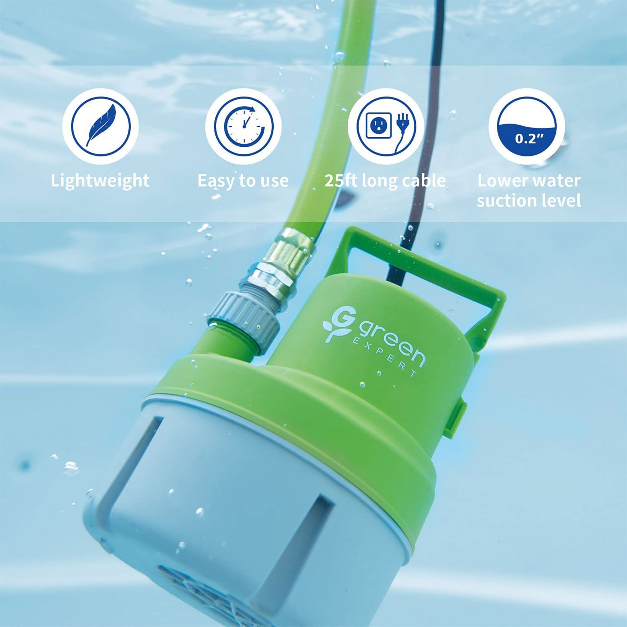 G green EXPERT .17 HP Submersible Utility Pump for Household Water Removal(Used) - VMInnovations