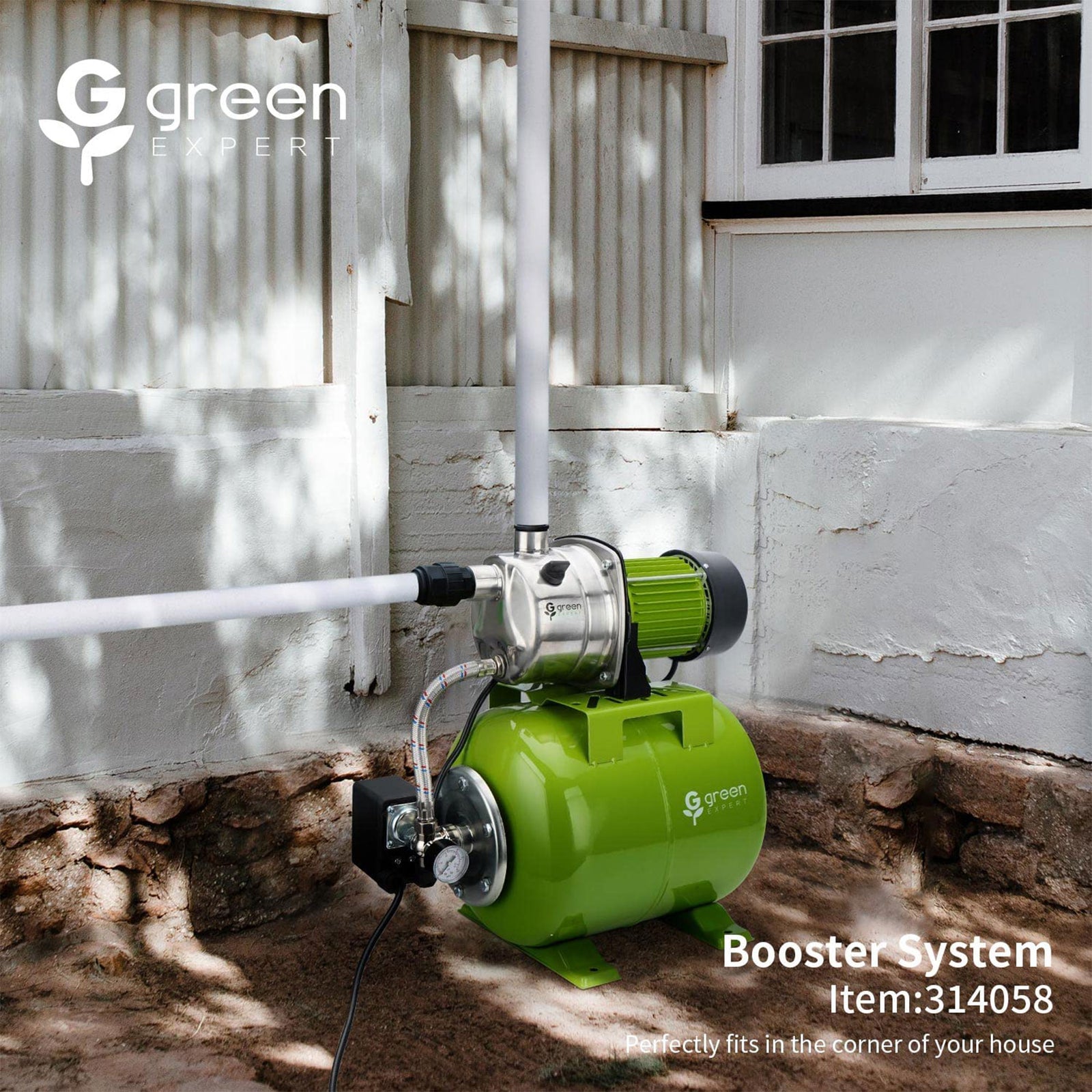 G green EXPERT Steel 3/4 Horsepower Shallow Well Booster Pump System (For Parts) - VMInnovations