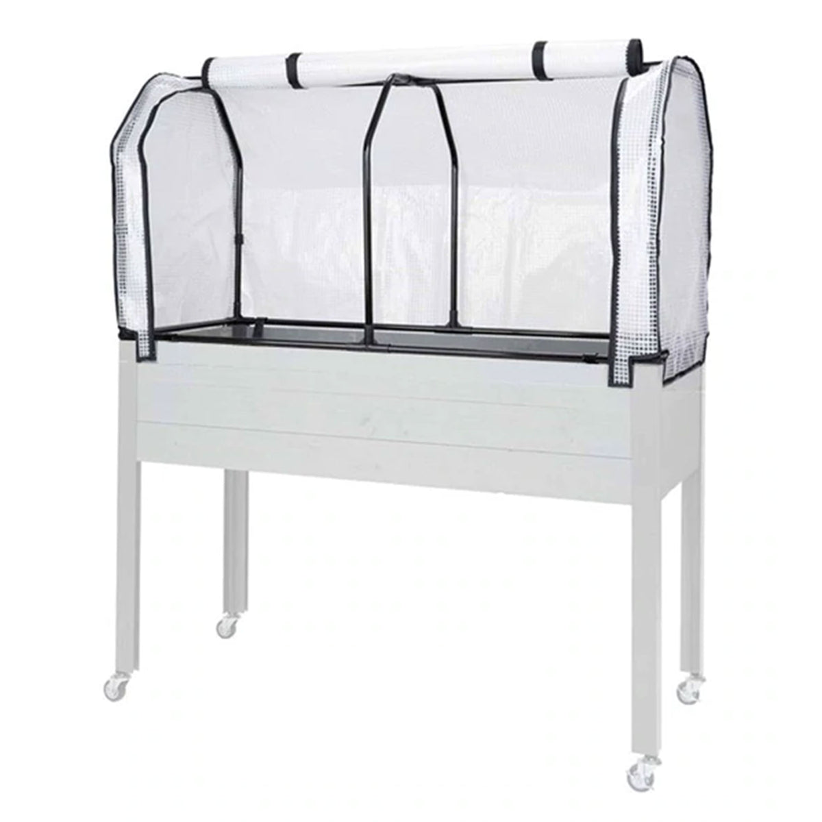 CedarCraft Elevated Spruce Planter with Greenhouse Cover, 21 X 47 X 30 Inches