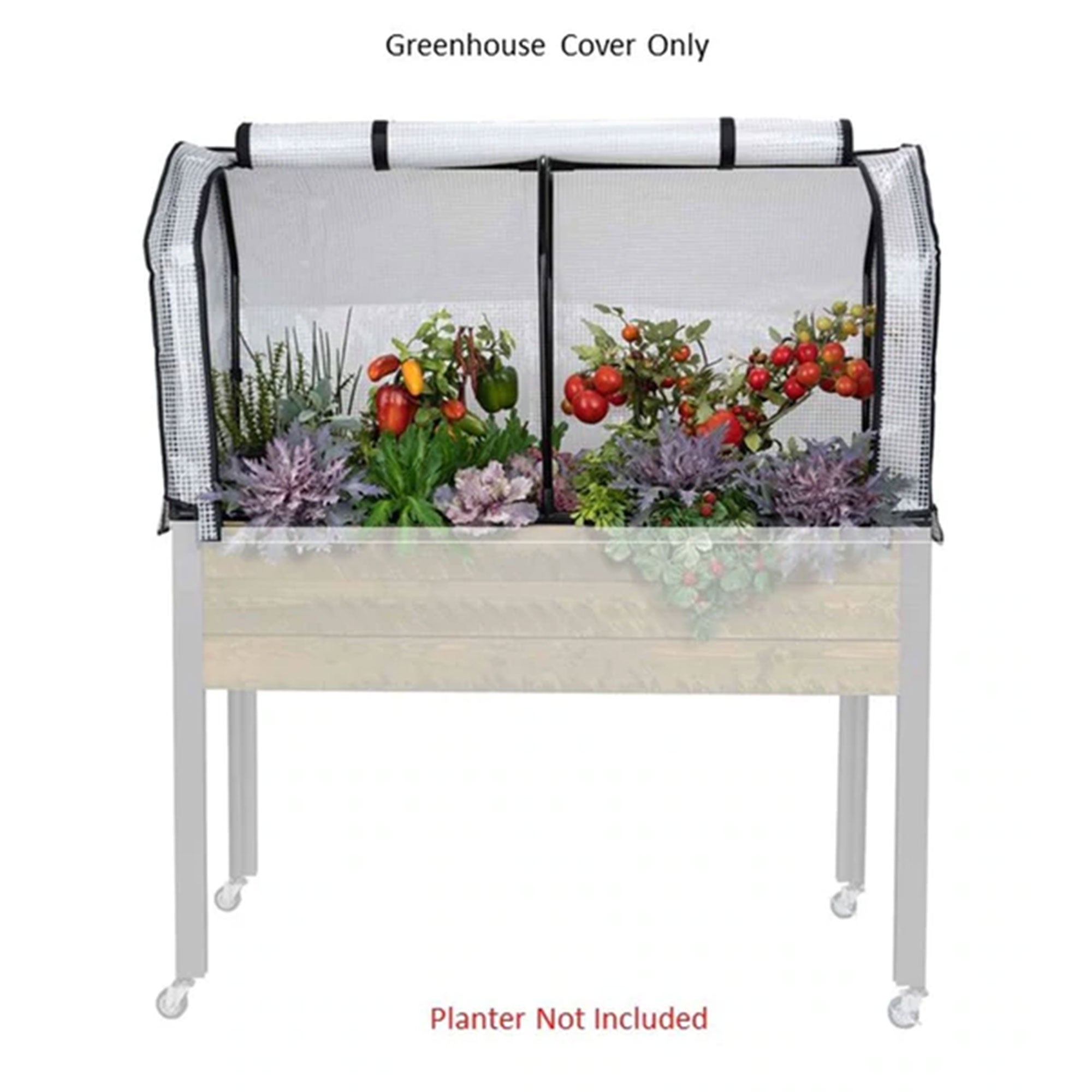 CedarCraft Greenhouse Cover, 47"L x 21"W x 24"H, for Elevated Planter Boxes