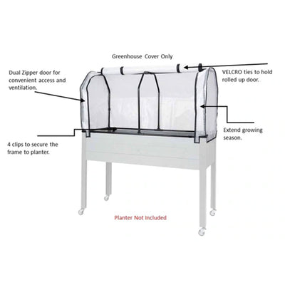 CedarCraft Greenhouse Cover, 47"L x 21"W x 24"H, for Elevated Planter Boxes