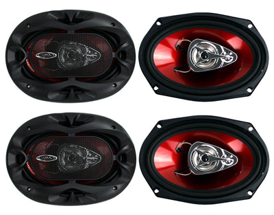 BOSS CH6930 6x9" 400W 3-Way Car Coaxial Audio Stereo Speakers Red