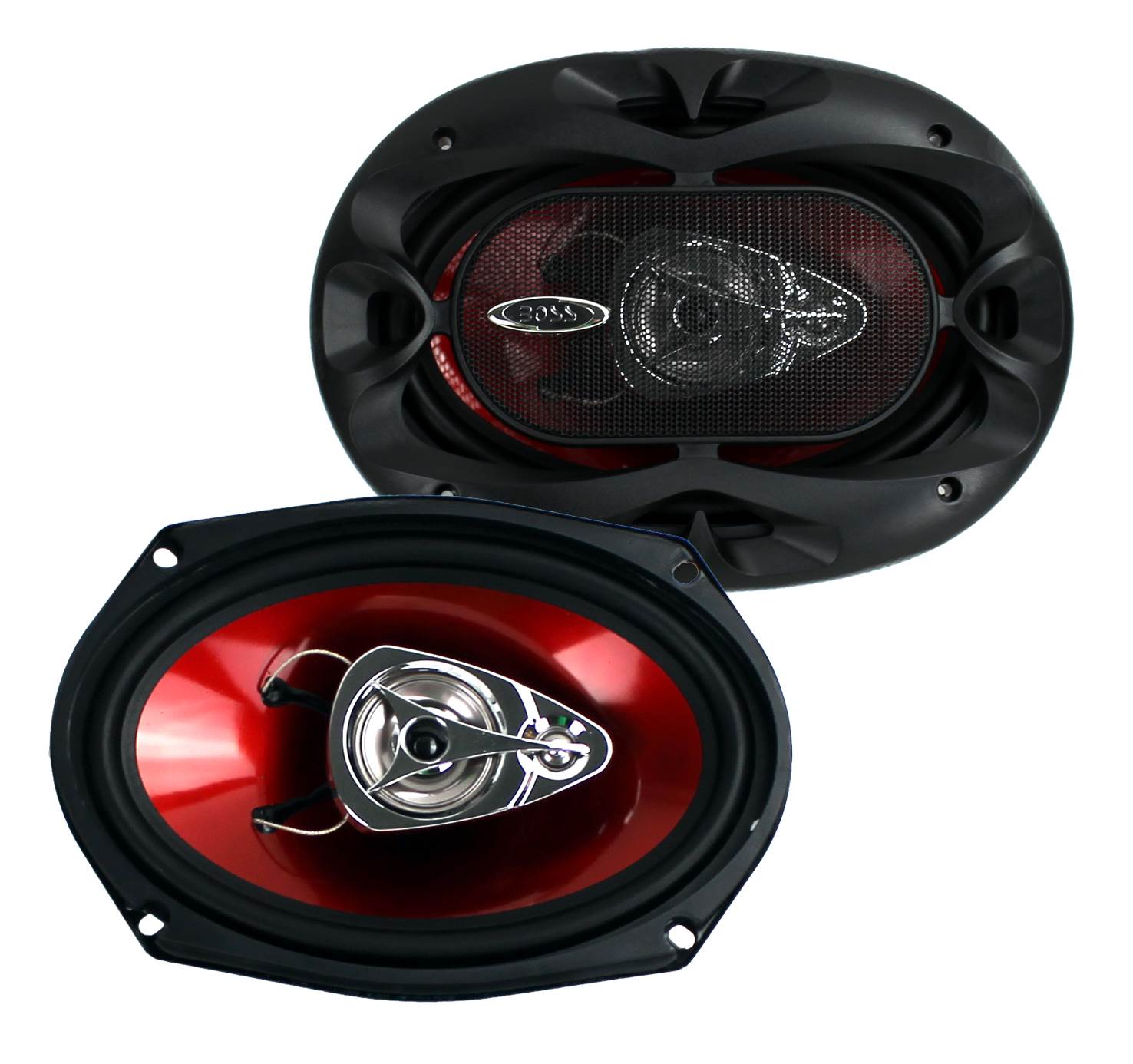 BOSS CH6930 6x9" 400W 3-Way Car Coaxial Audio Stereo Speakers Red