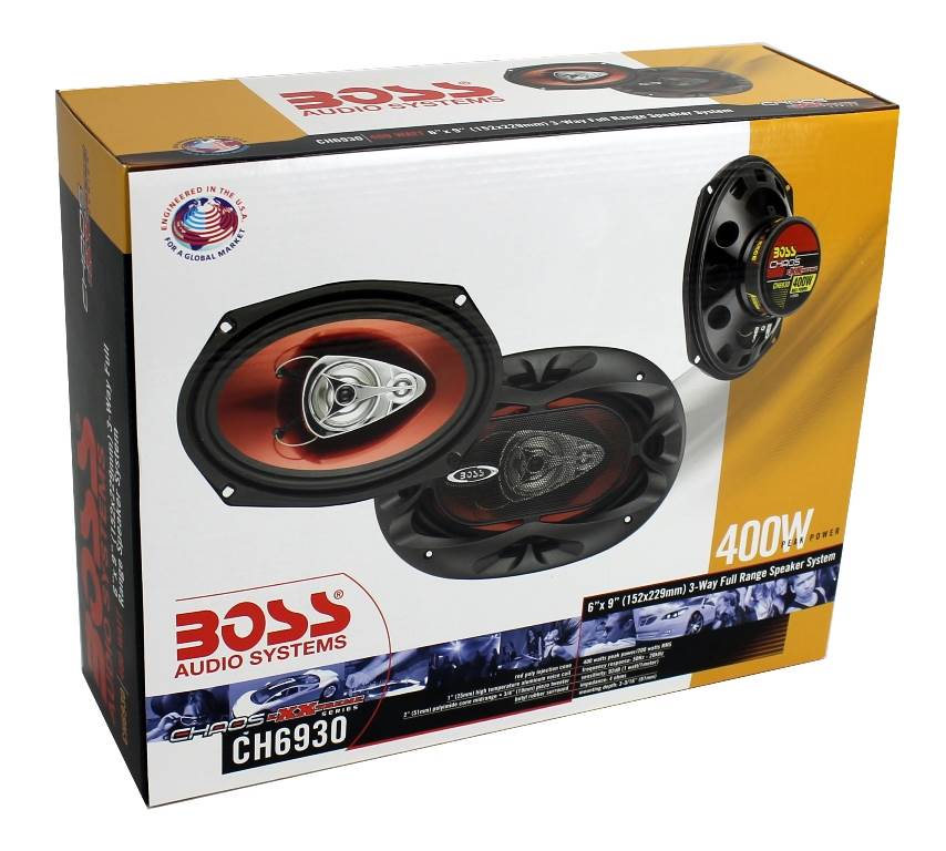BOSS CH6930 6x9" 400W 3-Way Car Coaxial Audio Stereo Speakers Red