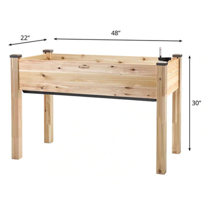 CedarCraft Self-Watering Elevated Cedar Garden Planter with Greenhouse Cover