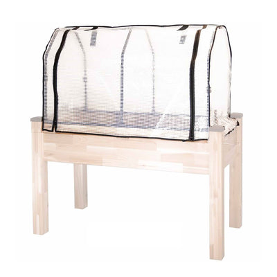 CedarCraft Self-Watering Elevated Cedar Garden Planter with Greenhouse Cover