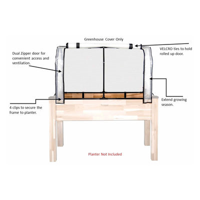 CedarCraft Self-Watering Elevated Cedar Garden Planter with Greenhouse Cover