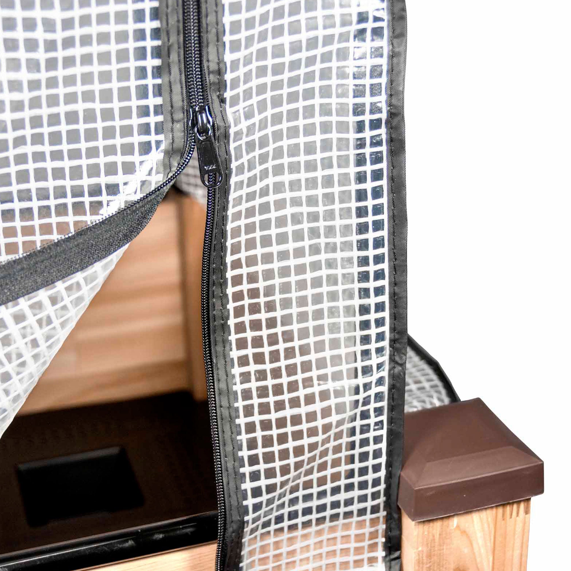 CedarCraft Self-Watering Elevated Cedar Garden Planter with Greenhouse Cover