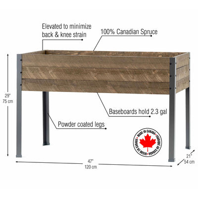 CedarCraft Elevated Spruce Planter with Greenhouse Cover, 21 X 47 X 30 Inches