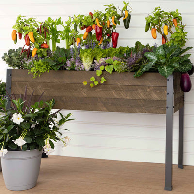 CedarCraft Elevated Spruce Planter with Greenhouse Cover, 21 X 47 X 30 Inches