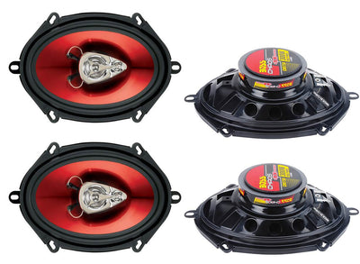 BOSS CH5730 5x7" 600W 3-Way Car Coaxial Audio Stereo Speakers Red 2 PAIRS