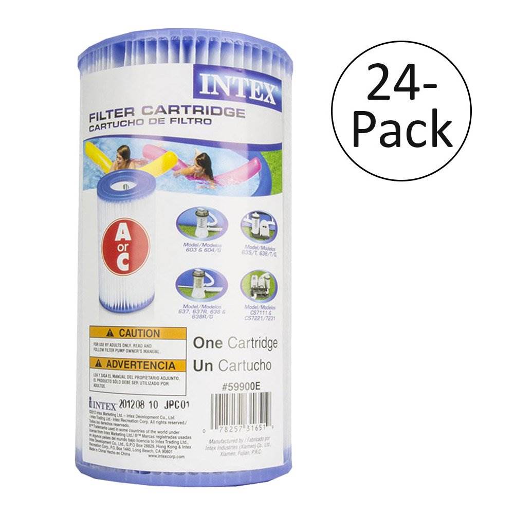 Intex Pool Easy Set Type A Replacement Filter Pump Cartridge (24 Pack) | 29000E - VMInnovations