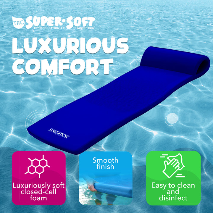 TRC Sunsation 1.75" Thick Foam Lounger Swimming Pool Float, Navy Blue (Used) - VMInnovations