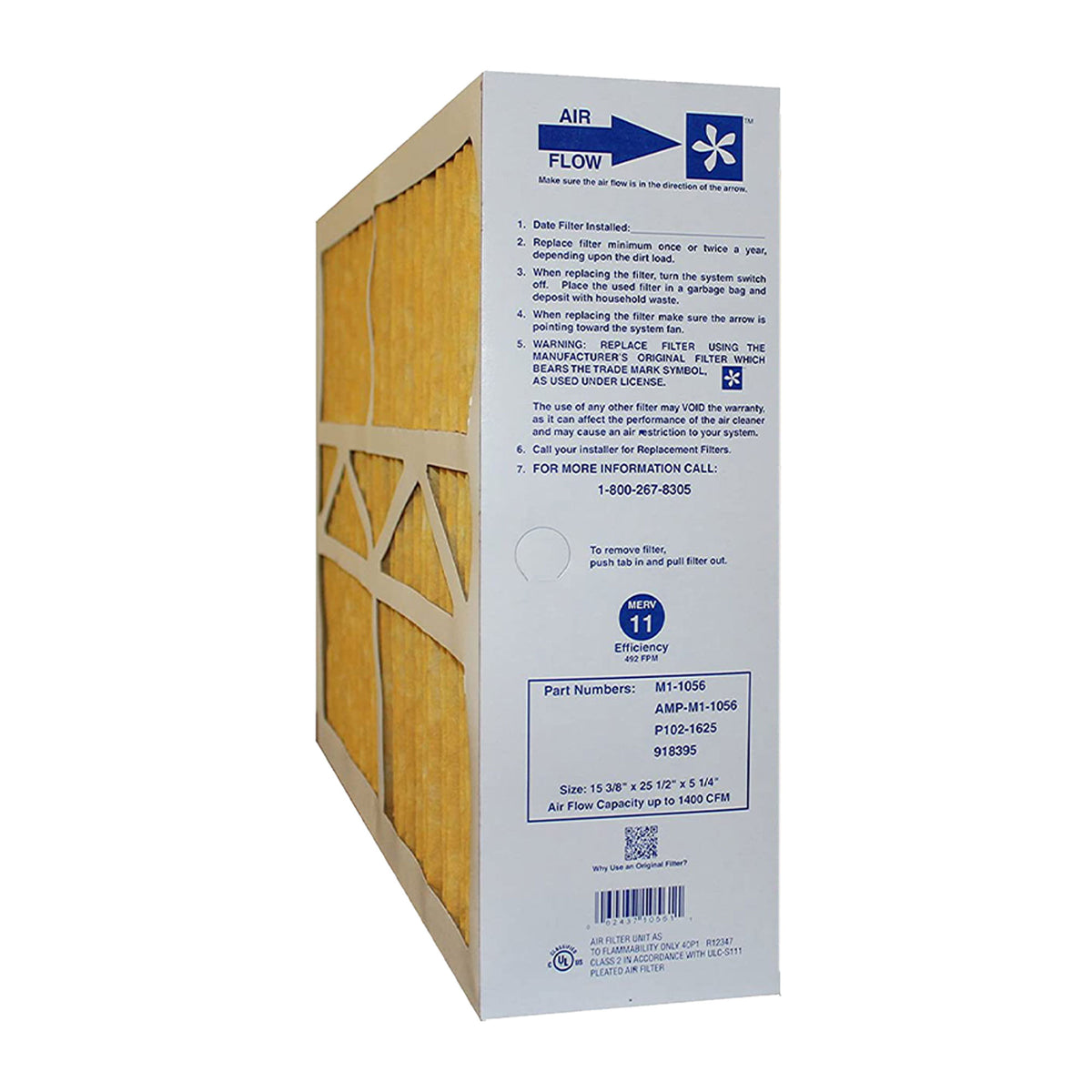 Five Seasons Replacement MERV 11 Air Filter, 25.5 x 5.25 x 15.38" (2 Sets of 3)