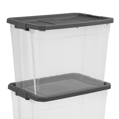 Sterilite 108 Quart Clear Stacker Storage Container Tote w/ Latching Lid, 8 Pack
