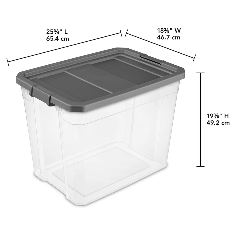 Sterilite 108 Qt Clear Stacker Storage Container Tote w/ Latching Lid, 16 Pack