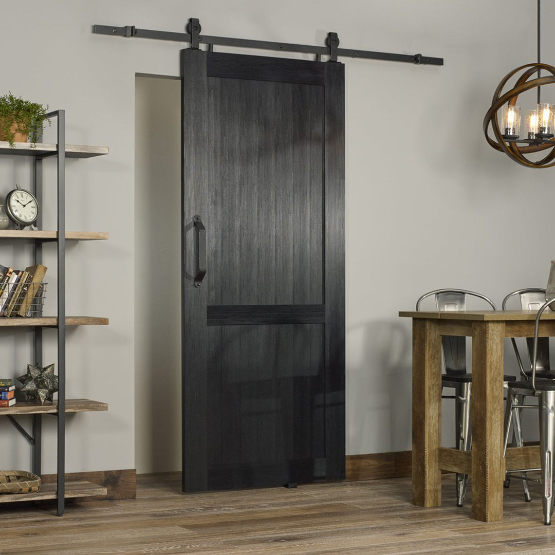 LTL Home Products MLB3684BHKD Millbrooke Ready to Assemble PVC Barn Door, Black - VMInnovations