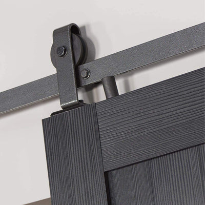 LTL Home Products MLB3684BHKD Millbrooke Ready to Assemble PVC Barn Door, Black - VMInnovations