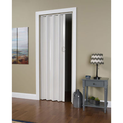LTL Home Products 36 Inch x 80 Inch Frost White Vinyl Accordion Door w/ Hardware