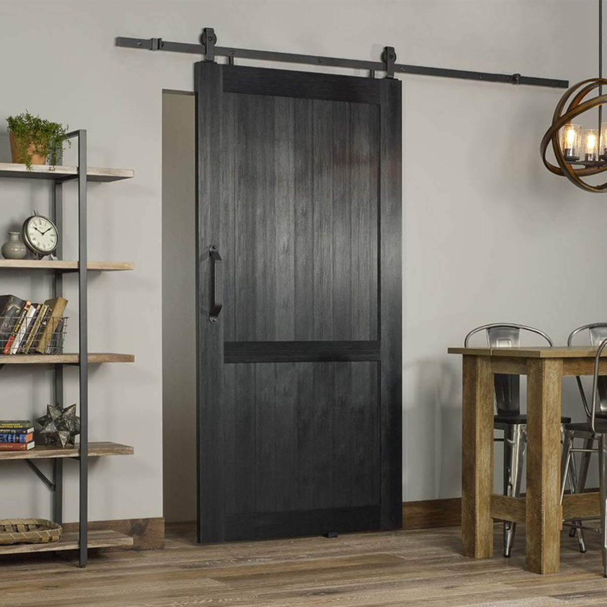LTL Home Products MLB4284BHKD Millbrooke Ready to Assemble PVC Barn Door, Black
