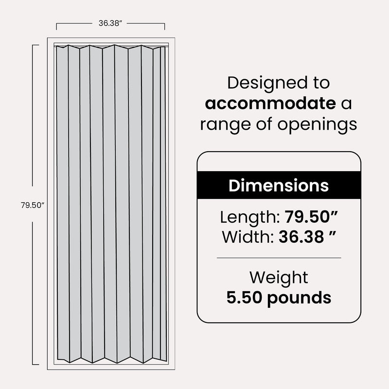 LTL Home Products Contempora Accordion Folding Door, 36 x 80 Inches, Sand White
