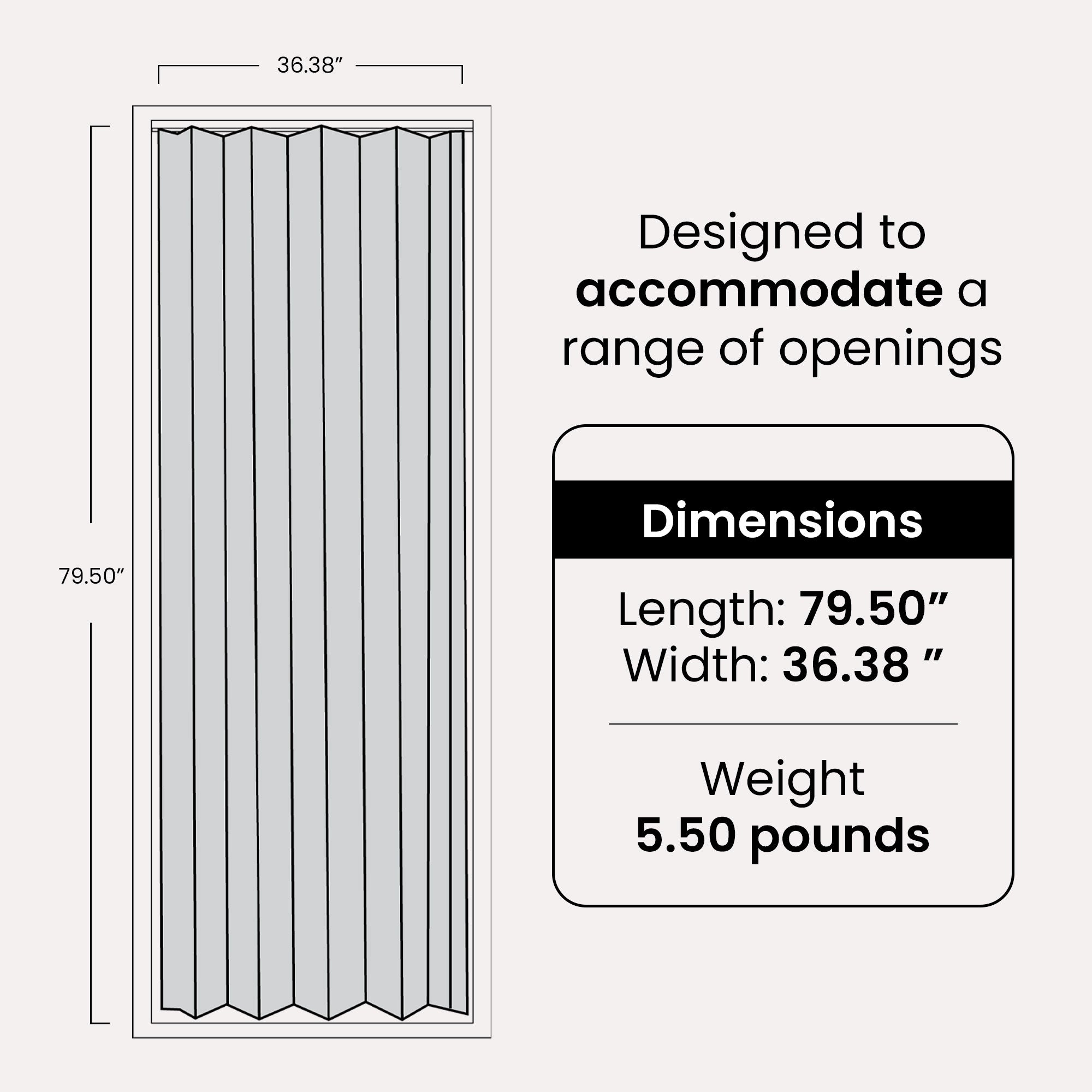 LTL Home Products Contempora Accordion Folding Door, 36 x 80 Inches (Used) - VMInnovations