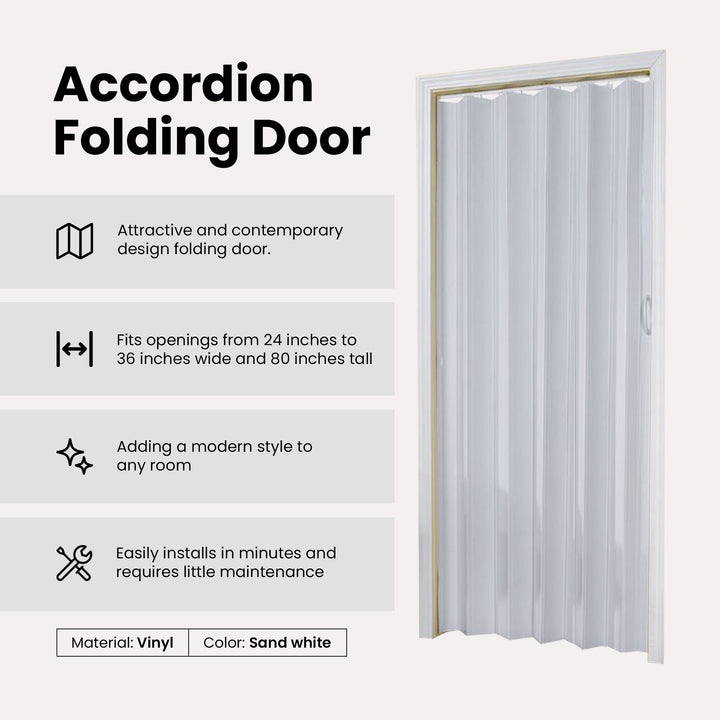 LTL Home Products Contempora Accordion Folding Door, 36 x 80 Inches (Open Box) - VMInnovations