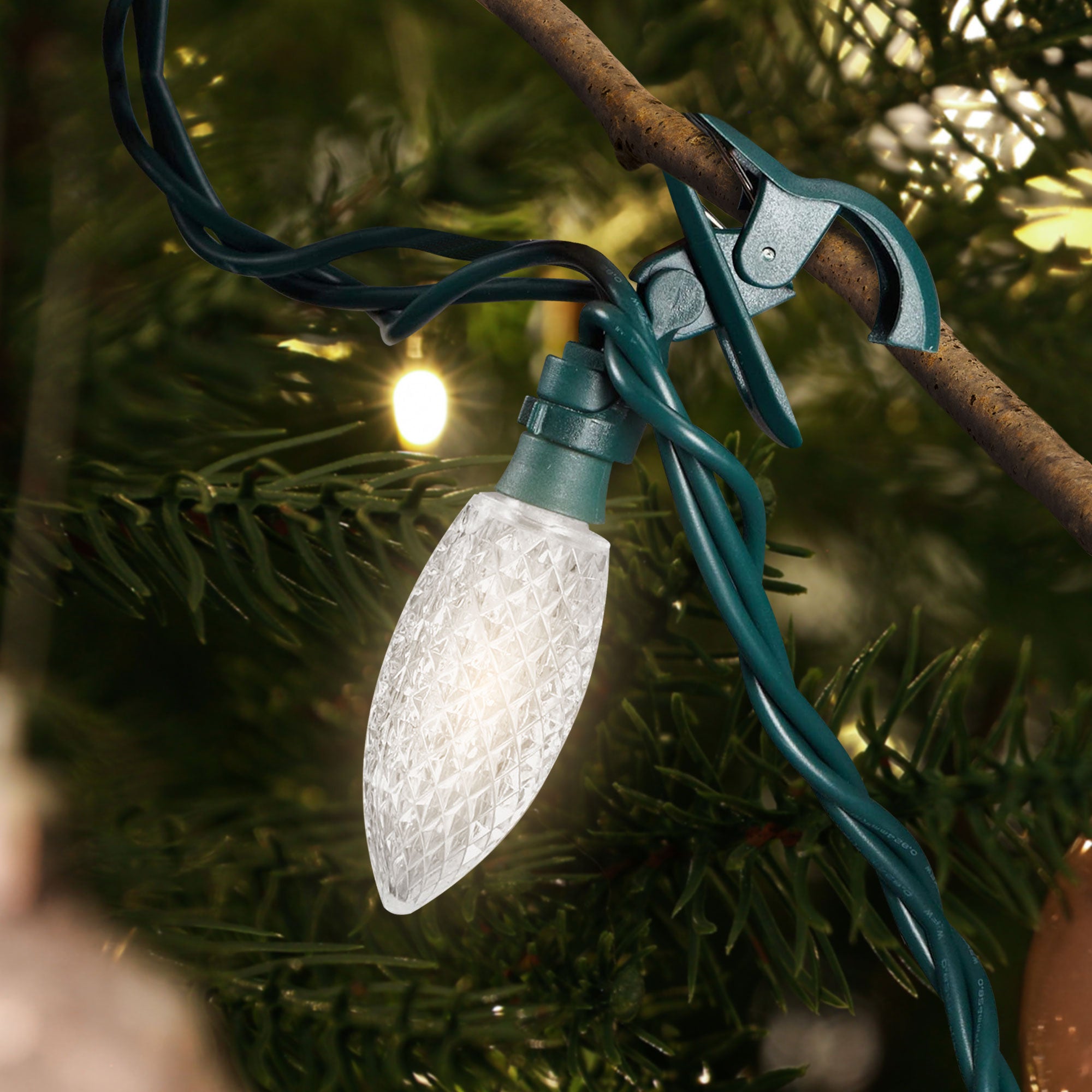Noma Quick Clip C9 LED Christmas String Lights, 66.8 Foot, 100 Warm White Bulbs (Refurbished)