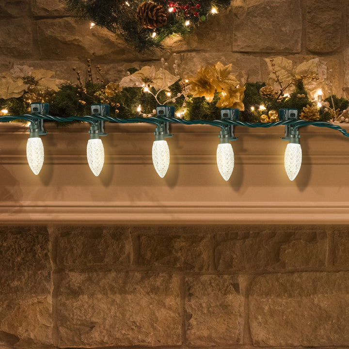 NOMA Quick Clip C9 LED String Lights, 66.8 Ft, 100 Warm White Bulbs (For Parts)