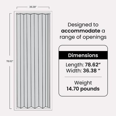 LTL Home Products 36 x 80 In Plaza Vinyl Accordion Door w/ Hardware (For Parts)