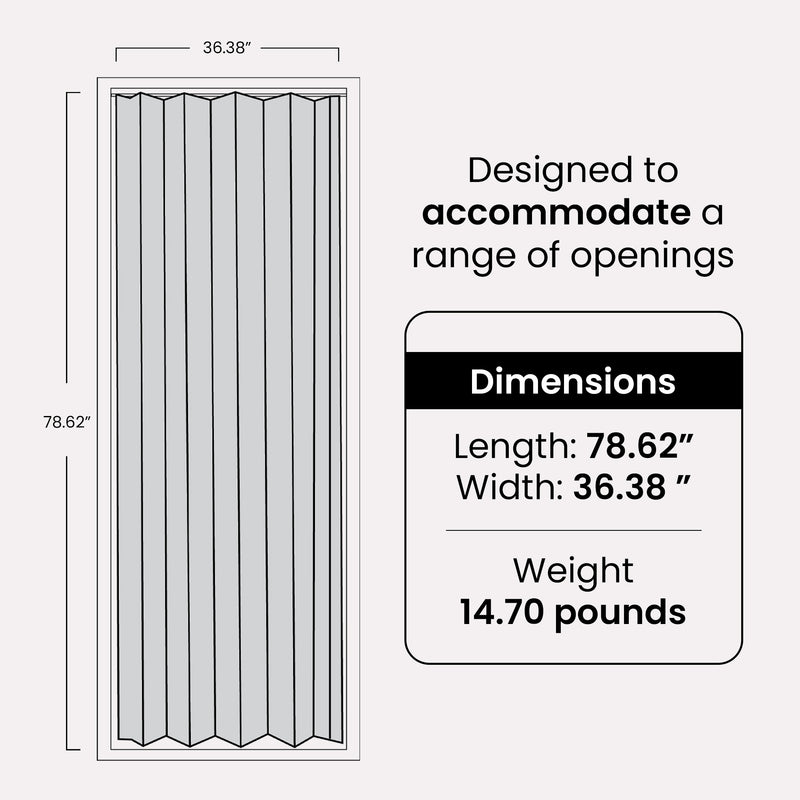 LTL Home Products 36 x 80 In Plaza Vinyl Accordion Door w/ Hardware (For Parts)