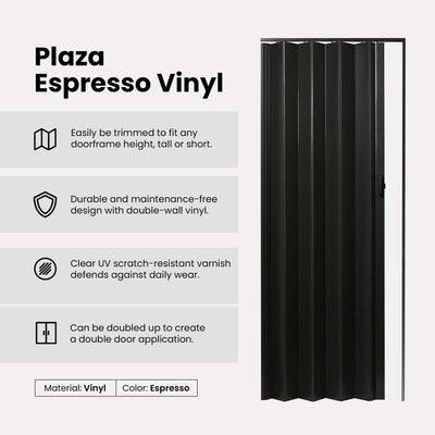 LTL Home Products 36 x 80 Inch Plaza Espresso Vinyl Accordion Door (Used) - VMInnovations