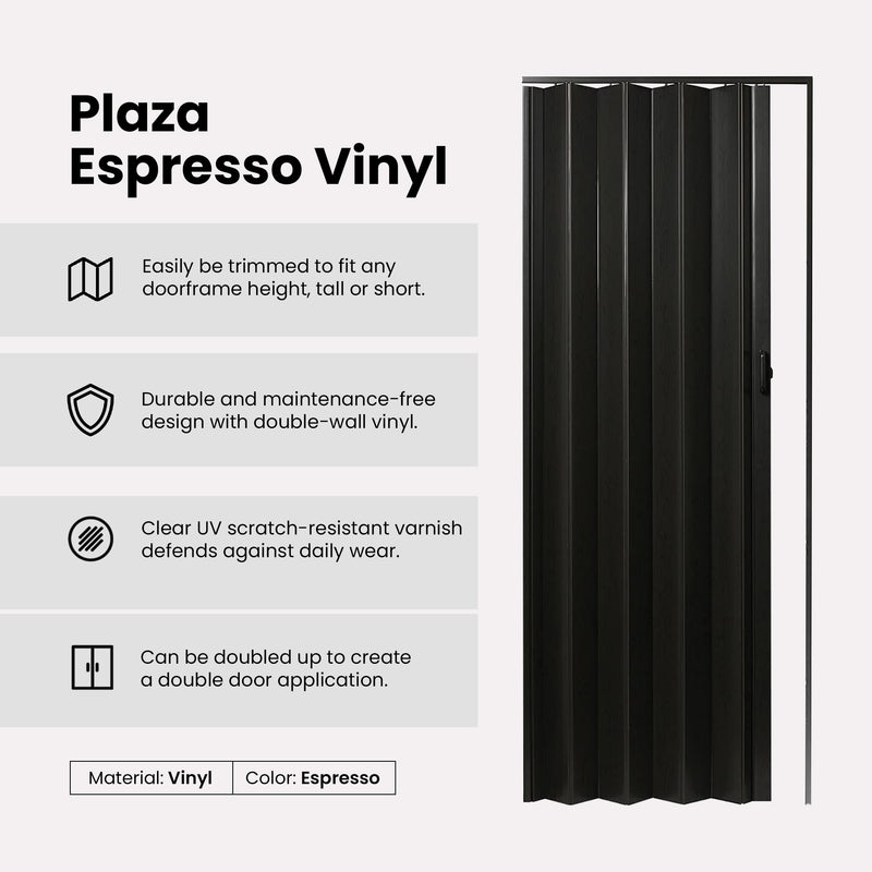 LTL Home Products 36 x 80 Inch Plaza Espresso Vinyl Accordion Door (Used)