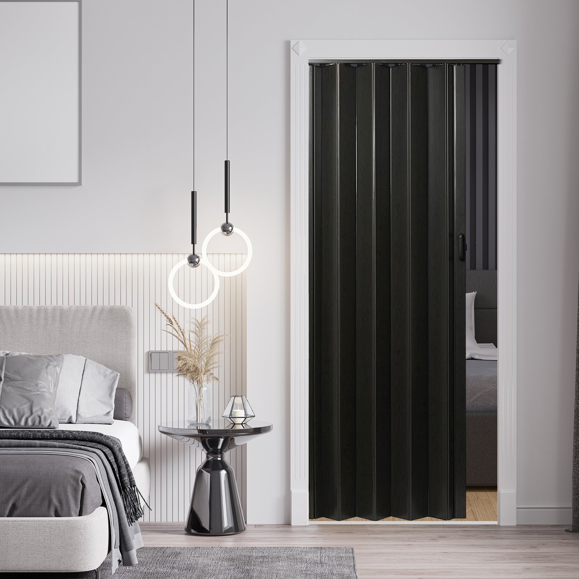 LTL Home Products 36 x 80 Inch Plaza Espresso Vinyl Accordion Door (Used) - VMInnovations