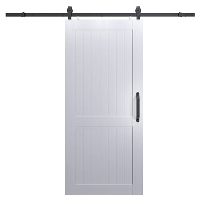 LTL Home Products Millbrooke Ready to Assemble PVC Barn Door, White (Open Box)