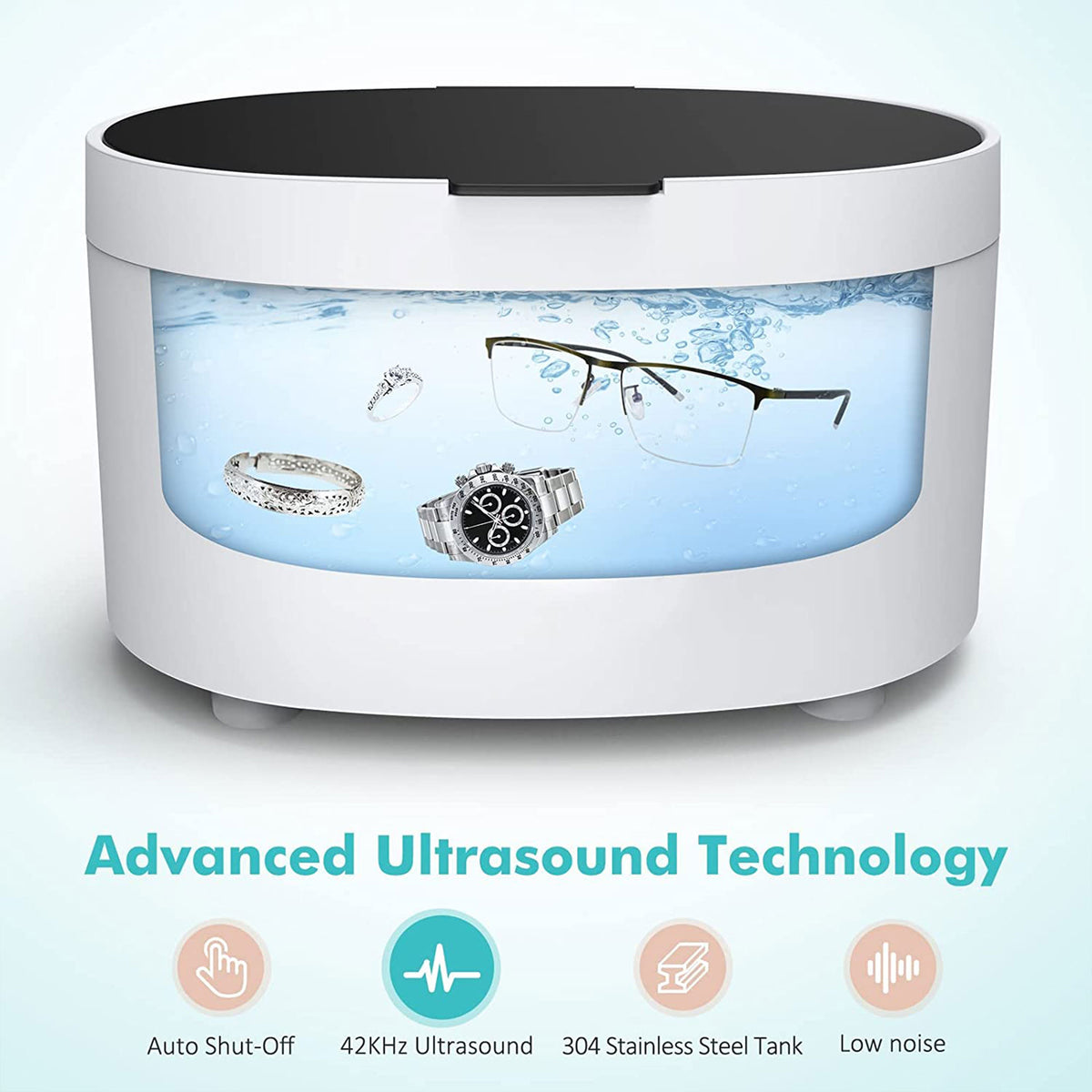 Hanience Ultrasonic 600 MI Portable Professional Jewelry Cleaner with 5 Timers