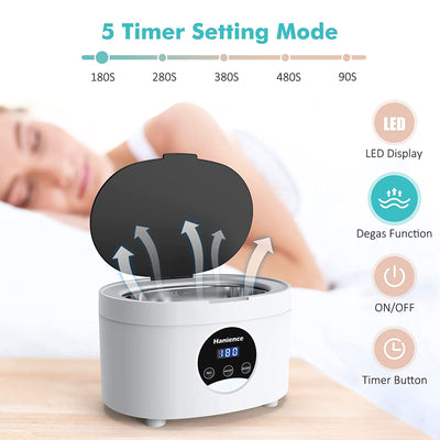 Hanience Ultrasonic 600 MI Portable Professional Jewelry Cleaner with 5 Timers