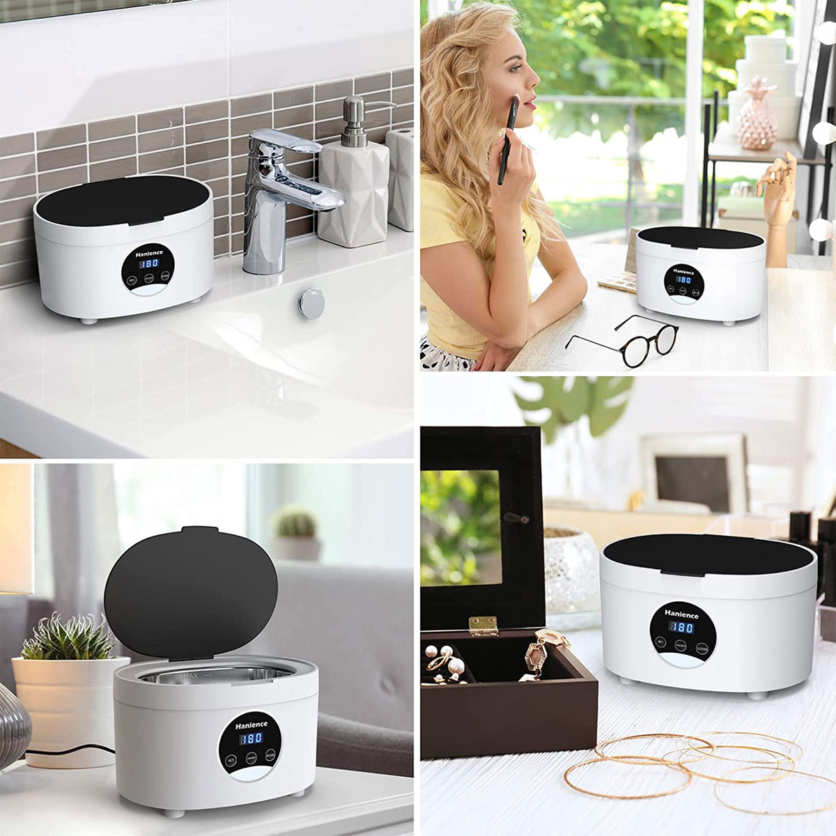 Hanience Ultrasonic 600 MI Portable Professional Jewelry Cleaner with 5 Timers