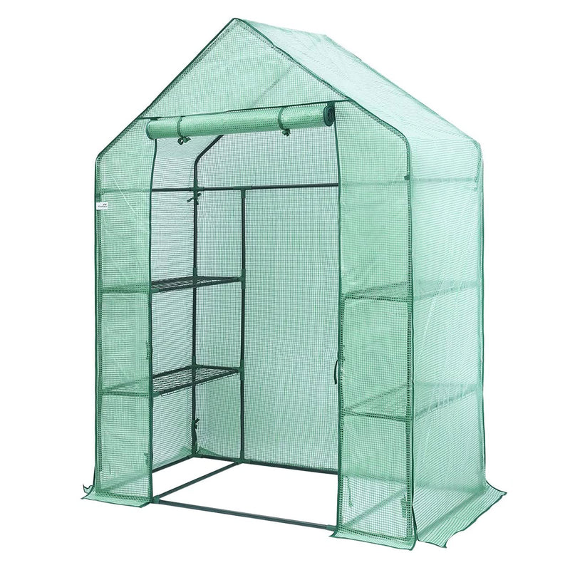 Hanience Walk-in Outdoor/Indoor Covered Plant Greenhouse w/ 4 Shelves (Open Box)