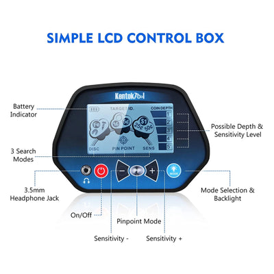 KentokTool Metal Detector w/ 3 Operating Modes, Waterproof Coil, & LCD (Used) - VMInnovations