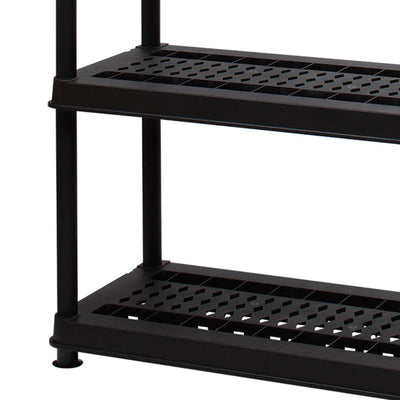 Greenmade Plastic 5 Tier Utility Rack and Shelving for Garages or Sheds, Black
