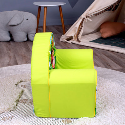 Delsit Toddler Lightweight Kid Sized Comfy Foam Lounger Reading Chair, Zoo Pals - VMInnovations