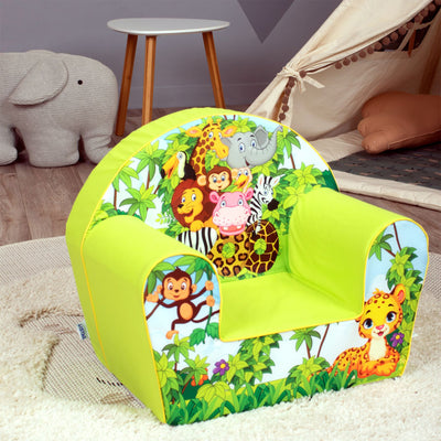 Delsit Toddler Lightweight Kid Sized Comfy Foam Lounger Reading Chair, Zoo Pals - VMInnovations