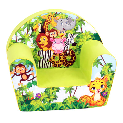 Delsit Toddler Lightweight Kid Sized Comfy Foam Lounger Reading Chair, Zoo Pals - VMInnovations