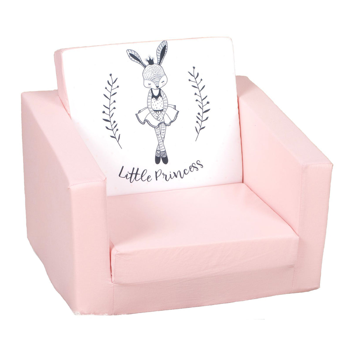 Delsit Toddler 2 in 1 Flip Open Kid Size Foam Lounge Chair, Ballerina Bunny - VMInnovations