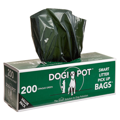 Dogipot Aluminum Junior Bag Dispenser, 400 Bag Capacity, w/ Case of 10 Bag Rolls